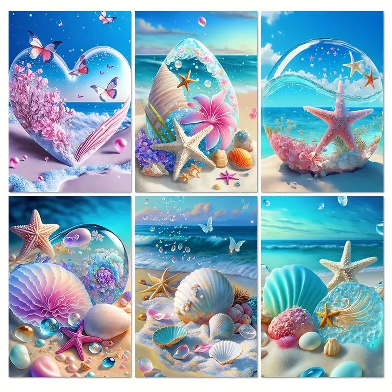 Beach Diamond Painting Kits - 5D DIY Seashell Art
