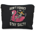 RYYCDOI Stay Salty Summer Beach Makeup Bags for Women Beach Vacation Gifts Beach Cosmetic Bag Beach Gifts for Women Friends Gifts for a Beach Lovers Funny Skeleton Goth Makeup Pouch