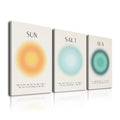 Framed Set of 3 Aura Beach Wall Art Sun Salt Sea Aura Aesthetic Wall Decor Living RoomTrendy Abstract Coastal Wall Art DecorMinimalist Beachy Art Pritns Modern Wall Decor Bedroom Bathroom Decoration12x16inch