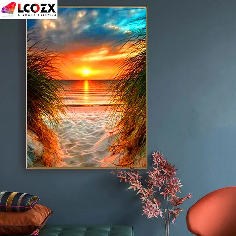 Sunrise Beach DIY Rhinestone Painting Kit for Art