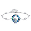 MONGAS Turtle Bracelet for Women 925 Sterling Silver Crystal Starfish Turtle Adjustable Bracelet Sea Turtle Jewelry for Women