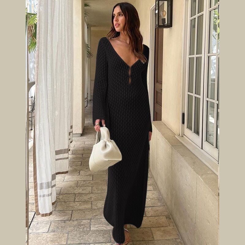 Solid Color Women's Beach Dress