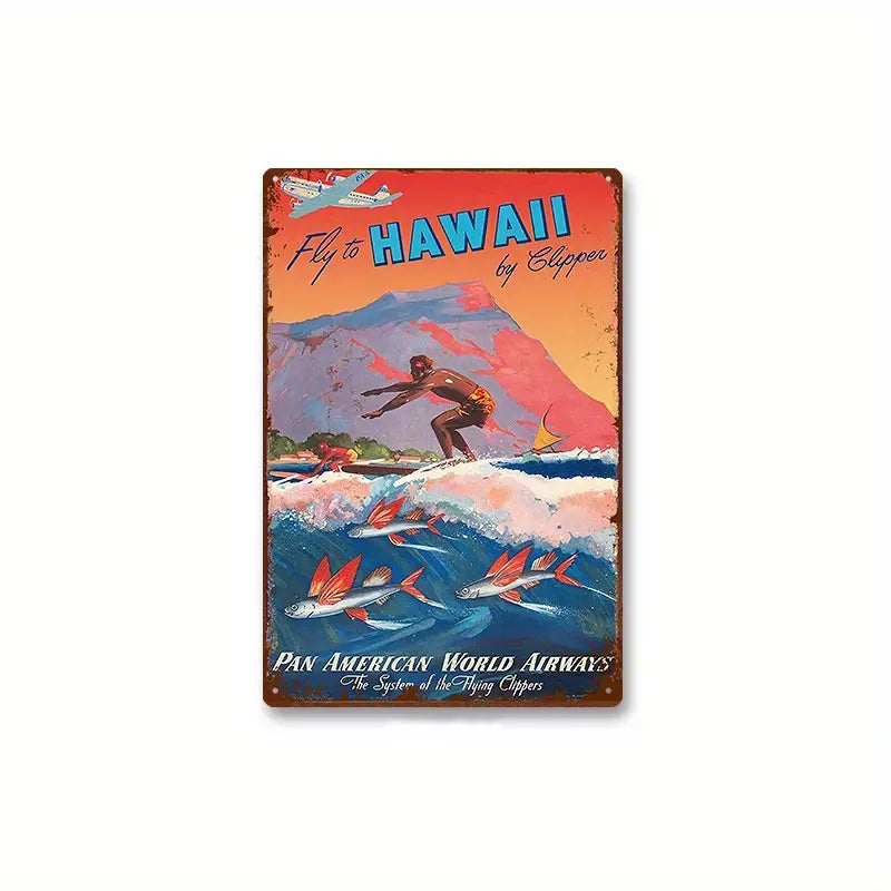 Metal Summer Beach Sign for Home and Wall Decor