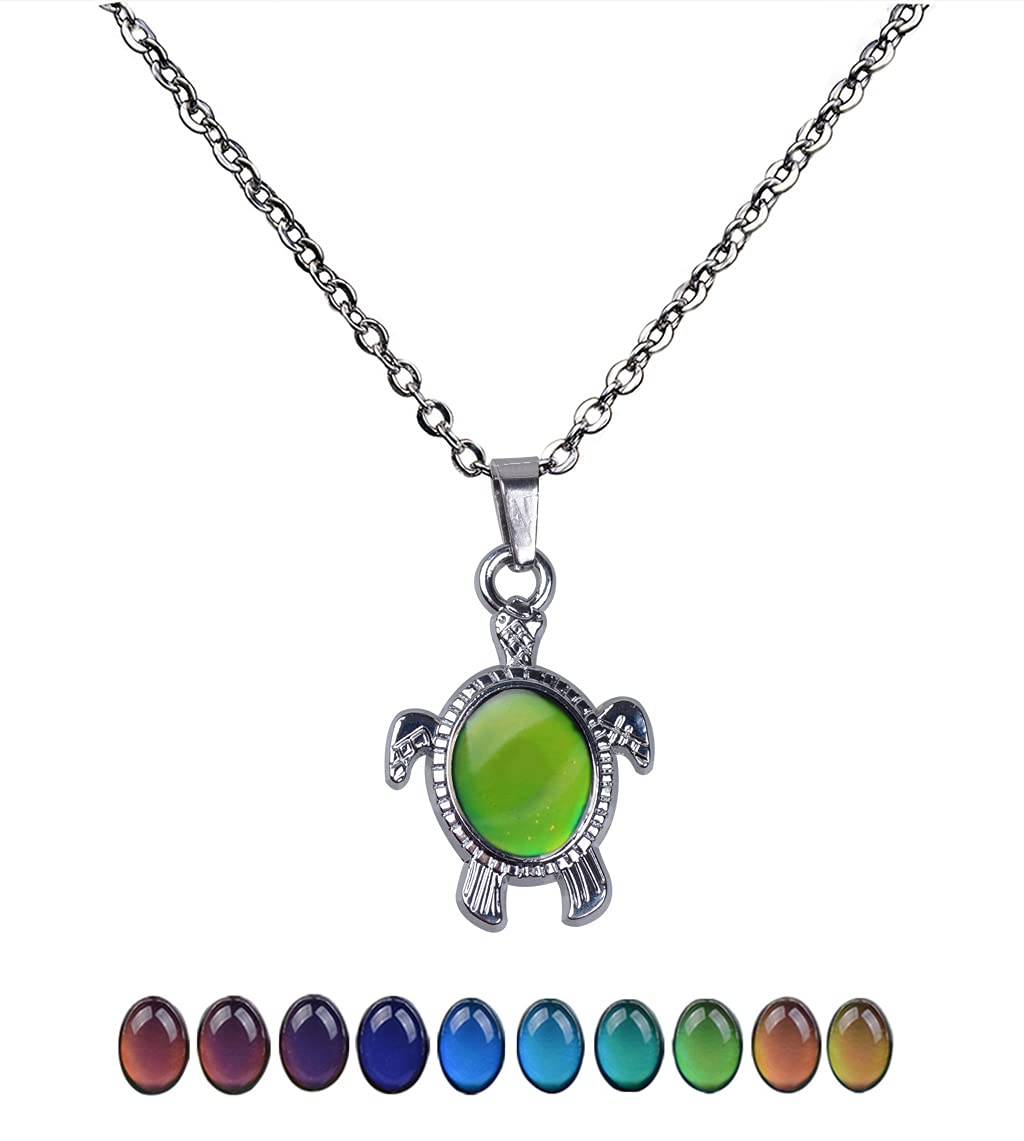 swqfzki Temperature Sensing Color Changing Pendant Necklace Turtle Mood Necklace Gift (Turtle)