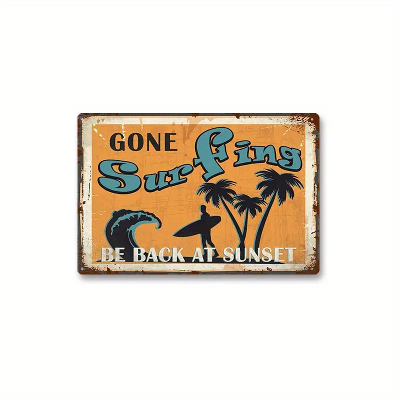 Metal Summer Beach Sign for Home and Wall Decor