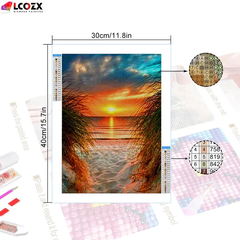 Sunrise Beach DIY Rhinestone Painting Kit for Art