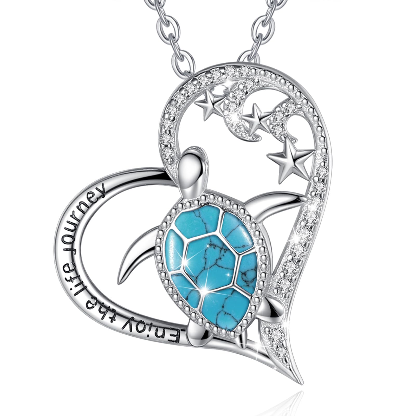 Ocean Heart Turtle Pendant