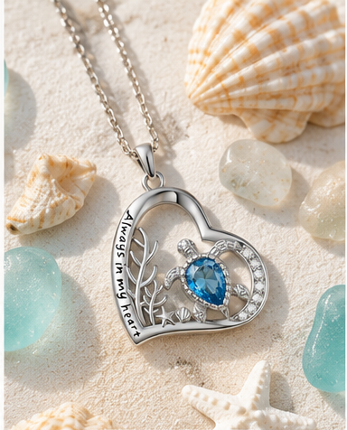 Ocean Heart Sea Turtle Necklace – product detail 5