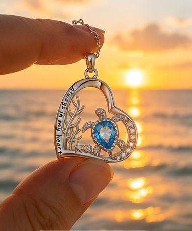 Ocean Heart Sea Turtle Necklace – featured product image