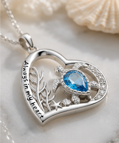 Ocean Heart Sea Turtle Necklace – product detail 7